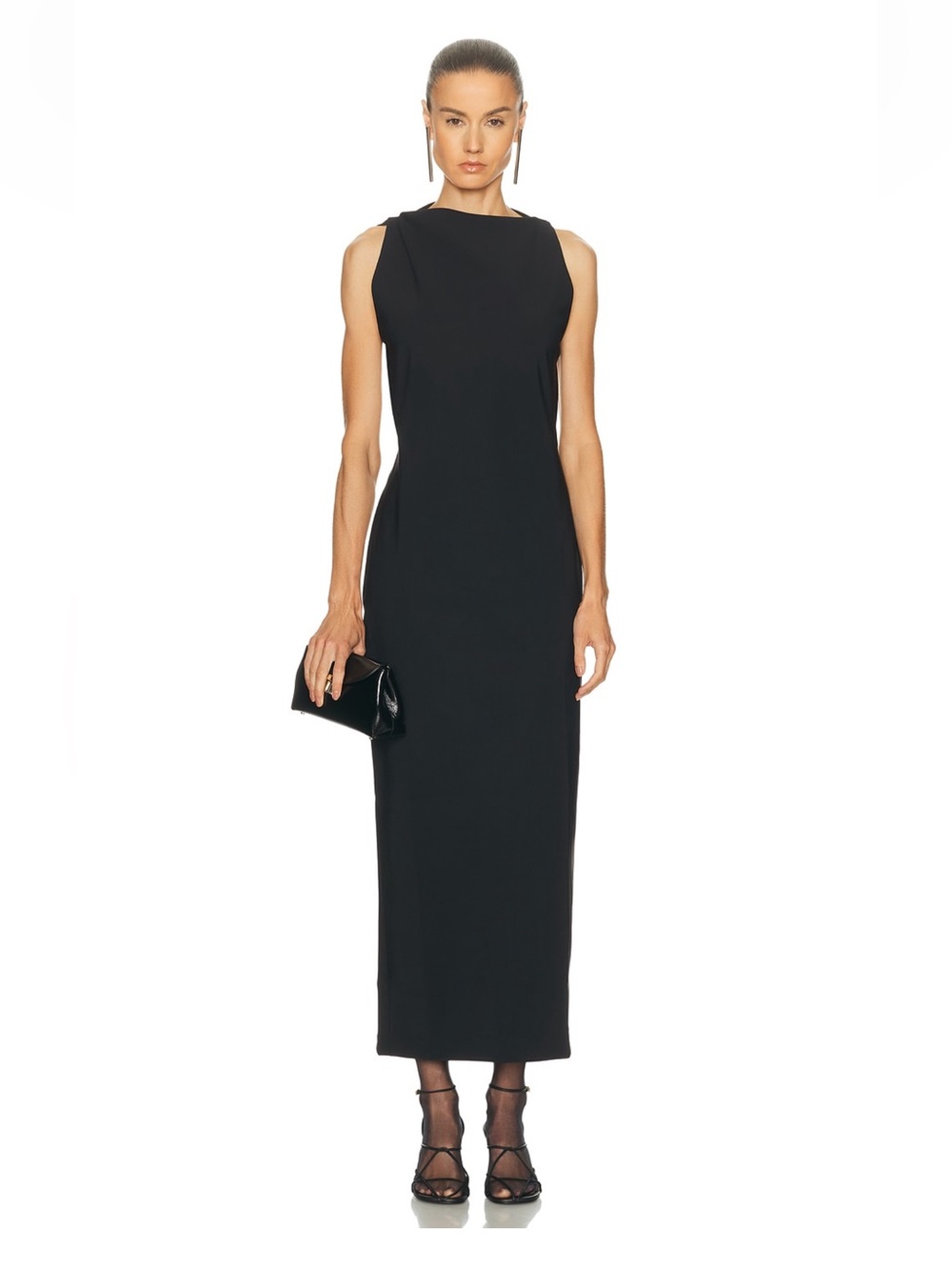 NWT Rohe Open Back Black Maxi Dress Size 36/4